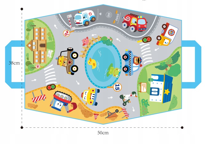 Pluszowe AUTKA miękkie z napędem 4 auta MATA PODKŁADKA ulice TORBA