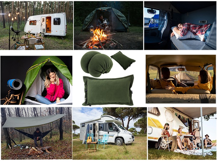 Poduszka turystyczna zagłówek podróżna antyalergiczna miękka polarowa SYLO