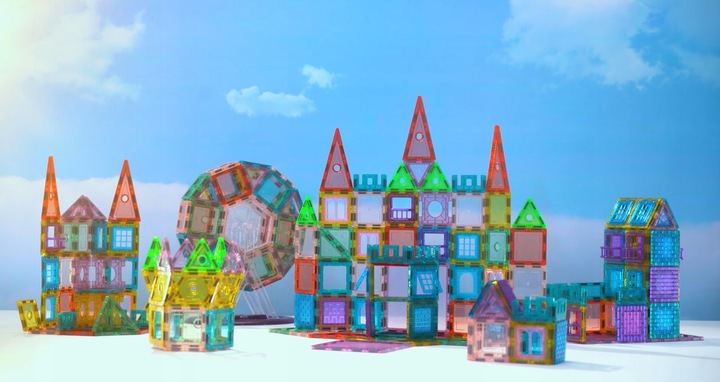 KLOCKI MAGNETYCZNE PANELE KONSTRUKCYJNE 80 elementów