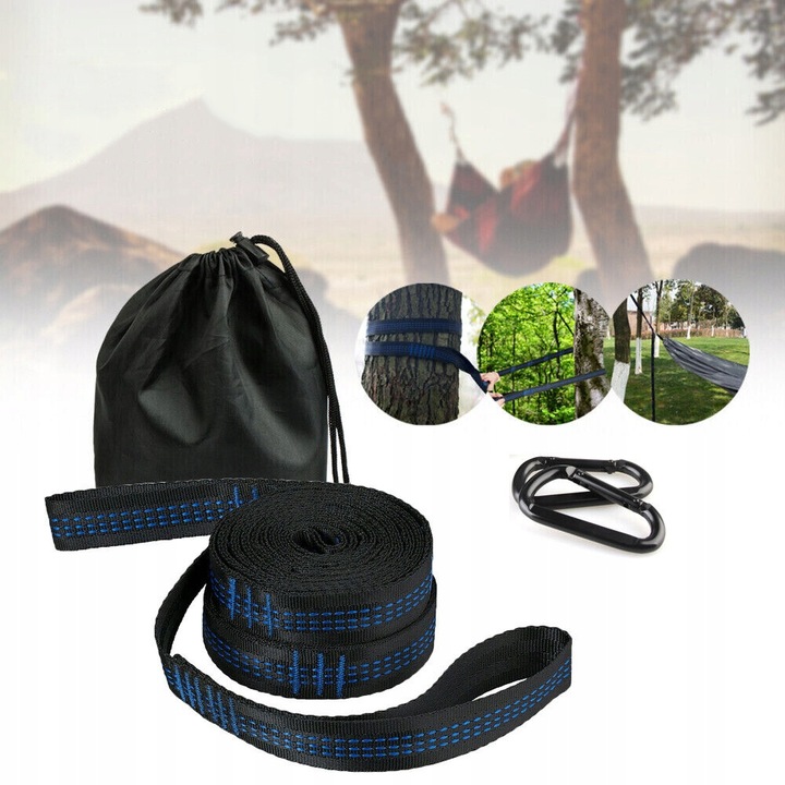 ZESTAW DO MOCOWANIA HAMAKA, SYSTEM ZAWIESZENIA, PASKÓW DO HAMAKA NA DRZEWIE