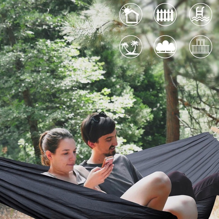 DUŻY HAMAK DWUOSOBOWY XXXL OGRODOWY MOCNY PŁÓCIENNY HAMAK 150X200CM