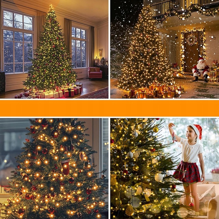 OŚWIETLENIE CHOINKOWE Z PIERŚCIENIEM, 2M, 400 DIOD LED, LAMPKI CHOINKOWE