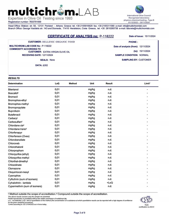 Oliwa z oliwek ZE WSI niefiltrowana Extra Virgin wytrawna 0.2% 5 L