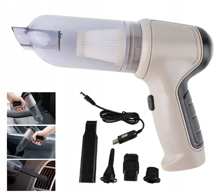 BEZPRZEWODOWY WYDAJNY RĘCZNY ODKURZACZ SAMOCHODOWY 120W 9000PA ŁADOWANY