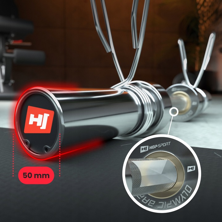 Gryf olimpijski prosty do sztangi pełny odlew ze stali 220cm 320kg zaciski