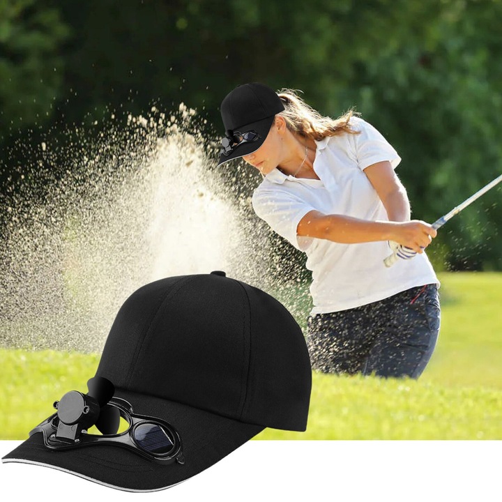 CZAPKA Z DASZKIEM Z WIATRACZKIEM SOLARNYM CHŁODZĄCA ZASILANA SŁOŃCEM