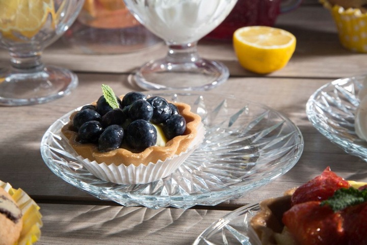 Talerze deserowe szklane talerzyki Altom Design Stella 15cm zestaw 12 sztuk