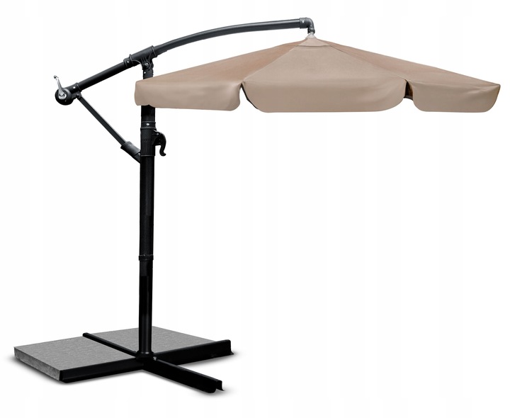 Parasol ogrodowy duży składany z wysięgnikiem pokrowiec 6 segmentów Ø 350cm