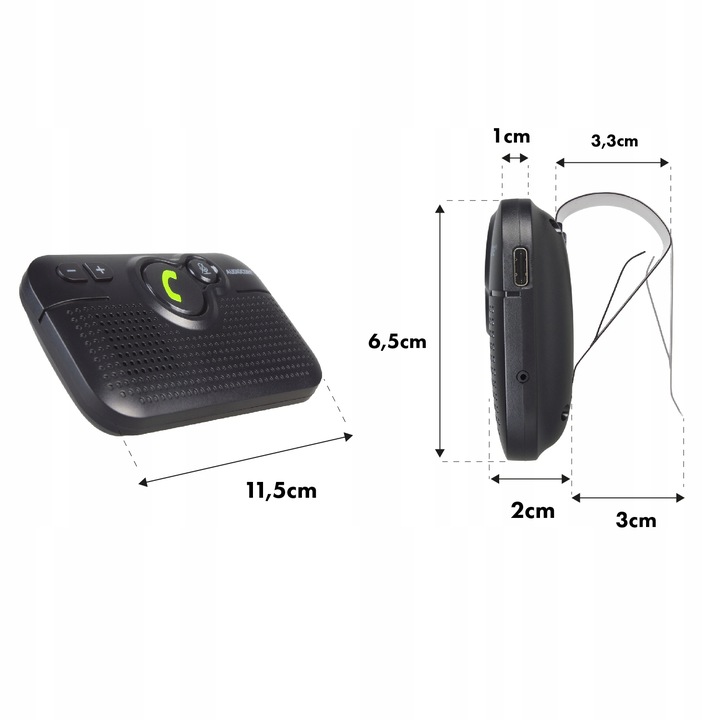 ZESTAW GŁOŚNOMÓWIĄCY Bluetooth 5.0 do SAMOCHODU AUTOSTART USB-C A2DP 2W