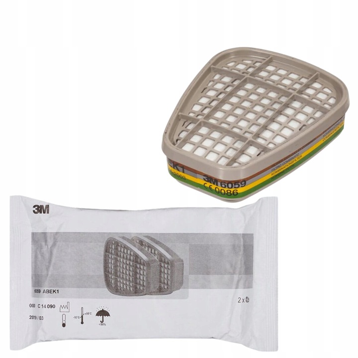 POCHŁANIACZ 6059 ABEK1 3M ORYGINAŁ komplet 2 sztuk pasuje do 3M 7502 6200