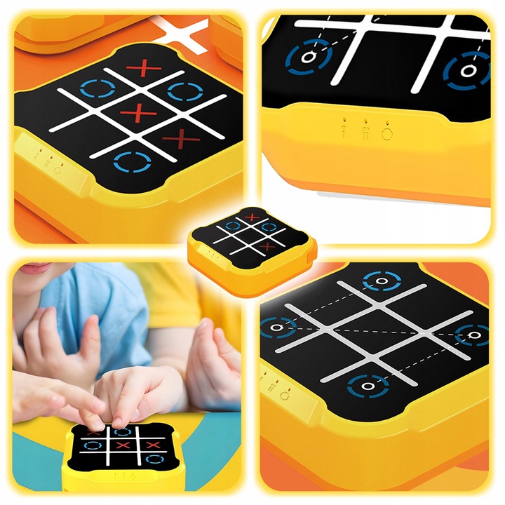 ELEKTRONICZNA LOGICZNA GRA KÓŁKO I KRZYŻYK 4W1 EDUKACYJNA