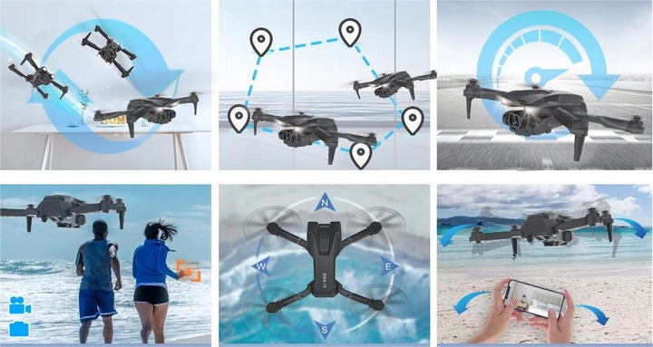 DRON E88 2x KAMERA 4K ZAWIS 200M UNIKANIE PRZESZKÓD WIFI+WALIZKA PILOT ETUI