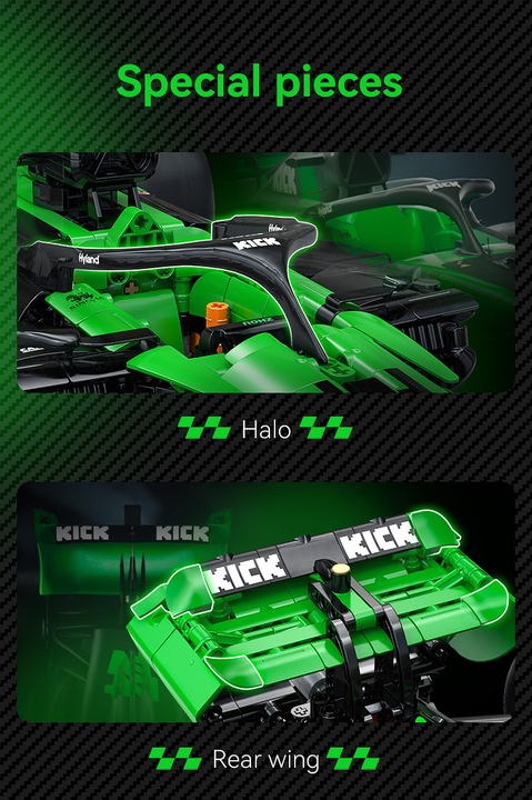 KLOCKI CADA F1 KICK SAUBER TEAM FORMUŁA 1 AUTO WYŚCIGOWE 2553 EL. SKALA 1:8