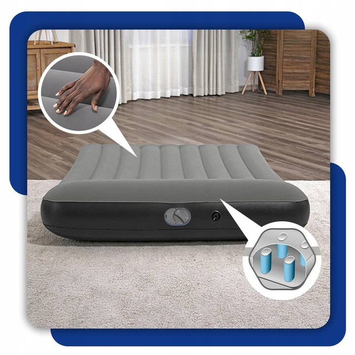 MATERAC DMUCHANY Z POMPKĄ USB ŁÓŻKO DO SPANIA 203 x 152 CM BESTWAY 671BS