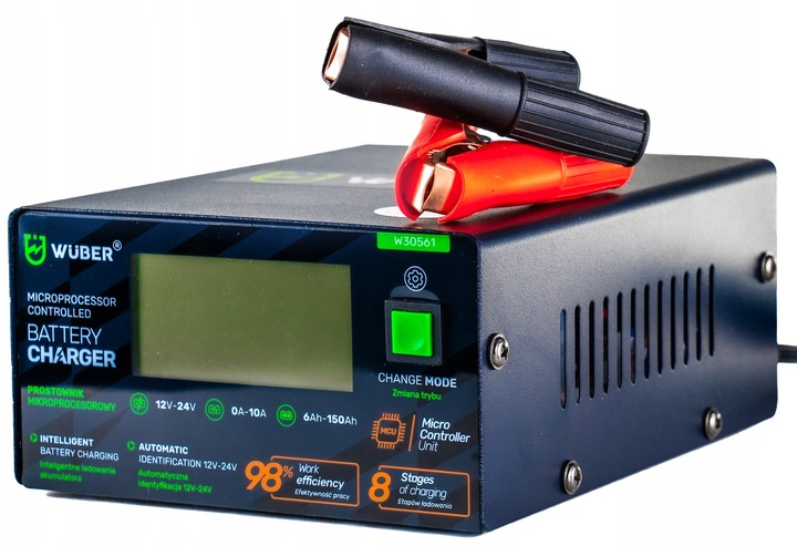 PROSTOWNIK 12V i 24V MIKROPROCESOROWY ŁADOWARKA DO AKUMULATORA NAPRAWA 10A