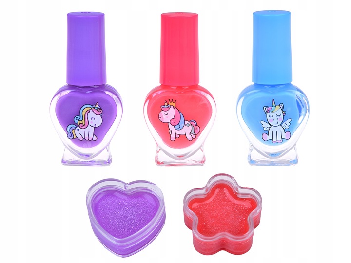 KUFEREK JEDNOROŻEC Z KOSMETYKAMI DLA DZIEWCZYNKI PAZNOKCIE MAKIJAŻ MAKE UP