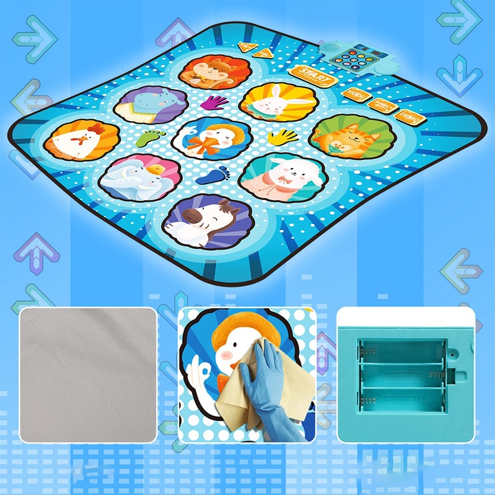 INTERAKTYWNA MATA DO TAŃCZENIA GRA ZRĘCZNOŚCIOWA TANECZNA MUZYCZNA 4TRYBAMI