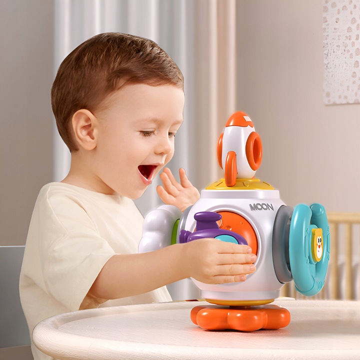 INTERAKTYWNA KOSTKA SENSORYCZNA MONTESSORI EDUKACYJNA RUCHOMA MANIPULACYJNA