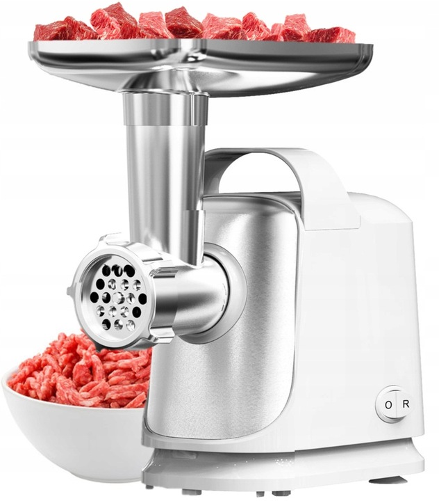 MASZYNKA DO MIELENIA MIĘSA ELEKTRYCZNA REWERS SZARPAK BIAŁA MOCNA 1300W