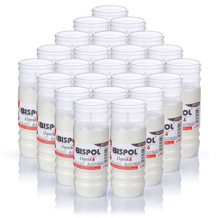 Wkład parafinowy do zniczy Bispol 14,5 cm WP3 24sztuki - zgrzewka ZESTAW