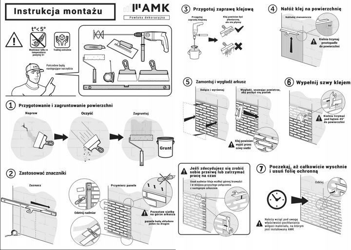 Próbki kolorystyczne cegieł AMK na siatce