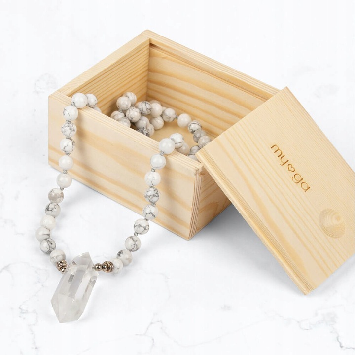 Naszyjnik Mala myga Kryształ górski Howlit