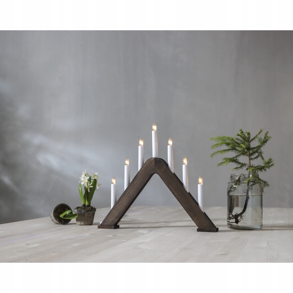 Świecznik adwentowy drewniany brązowy JARVE