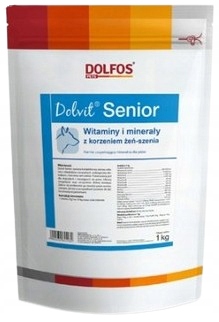 Dolvit Senior WITAMINY I MINERAŁY dla dojrzałych psów DLA PSA proszek 1 kg