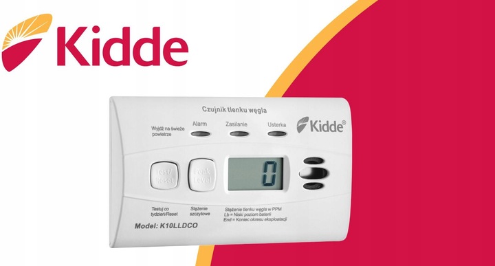 Czujnik detektor tlenek węgla (CO) Czad K10LLDCO Kidde