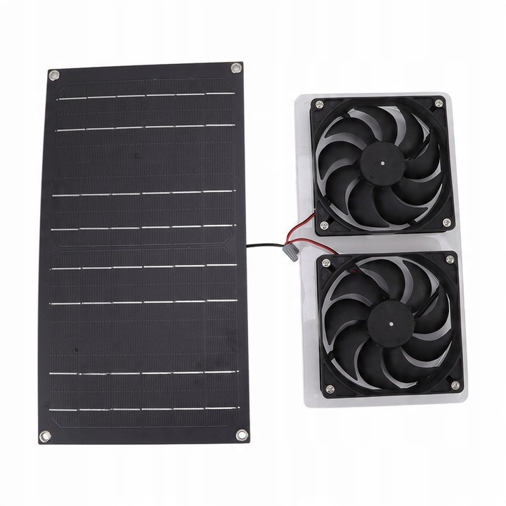 WENTYLATOR 12V + PANEL SOLARNY SŁONECZNY 100W USB