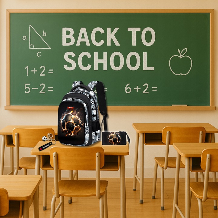 PLECAK SZKOLNY DLA CHŁOPCA PIŁKA NOŻNA TORNISTER MŁODZIEŻOWY + PIÓRNIK USB