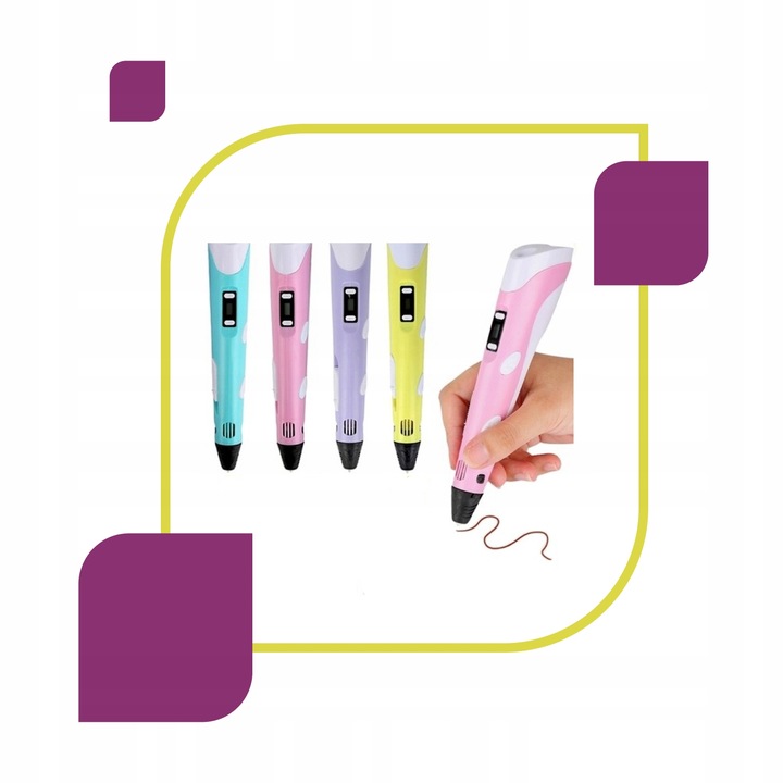 DŁUGOPIS MAGICZNY PEN DRUKARKA 3D ZESTAW 209 METRÓW WKŁADU KOLORY