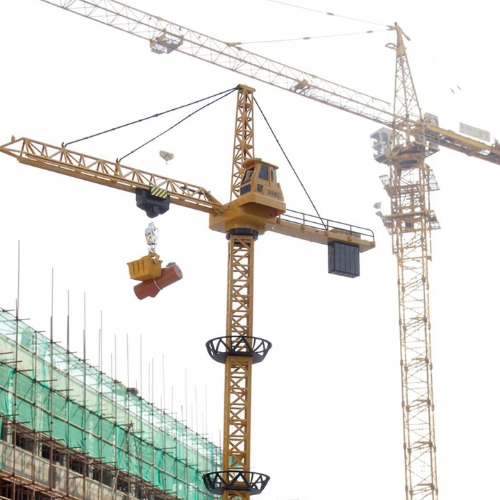 Mega Dźwig Żuraw Budowlany RC Zdalnie Sterowany 128cm na Pilot + Kask LED