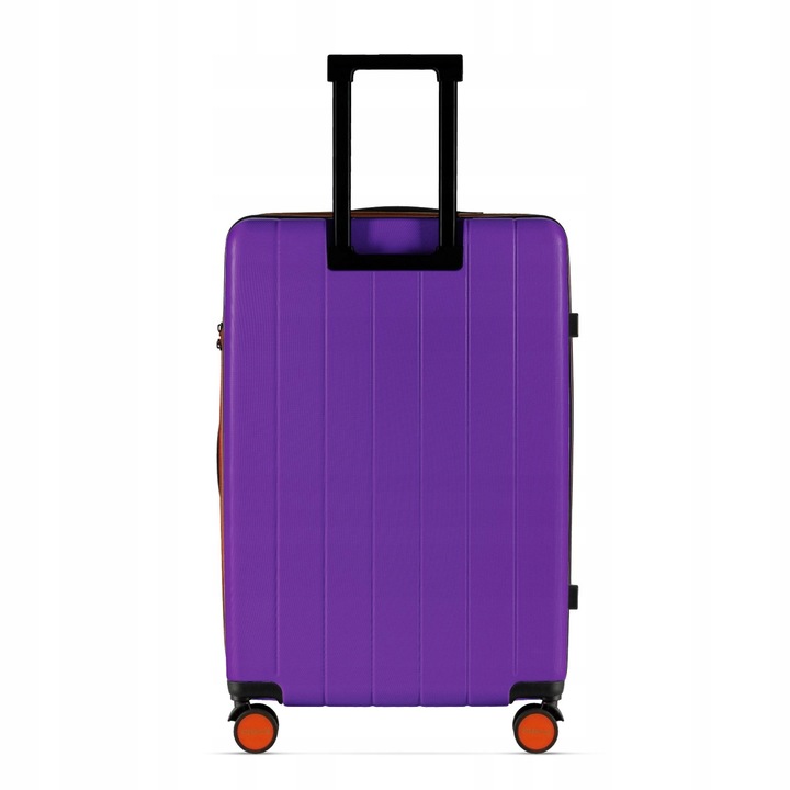 Walizka Średnia, Ciche i Skrętne Kółka 360°, Zamek TSA, ABS, Fioletowy
