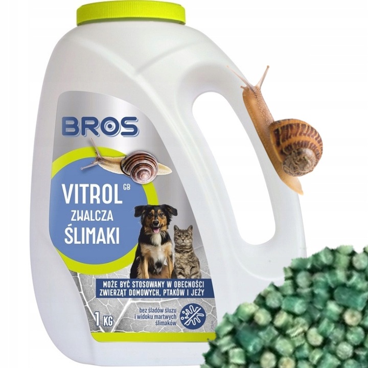 BROS VITROL GB naturalny granulat na ślimaki bezpieczny dla zwierząt 1kg