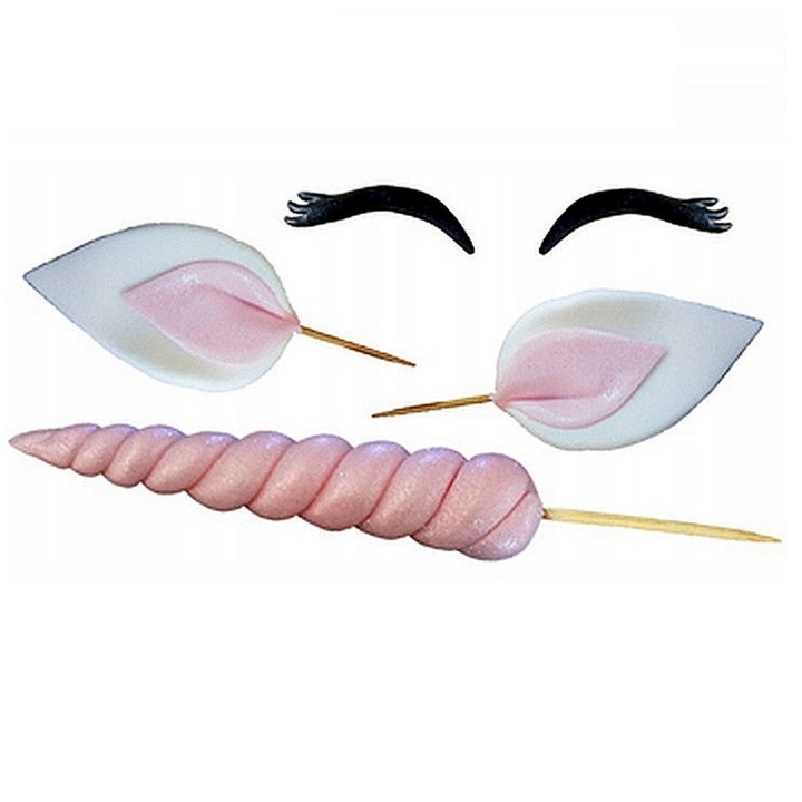 Róg Jednorożca Oczy Uszy z Cukru-Zestaw Różowy Mag