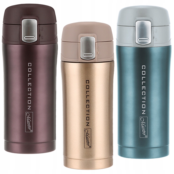 Brązowy KUBEK TERMICZNY TERMOS Stalowy Bidon 320ml Maestro Brown