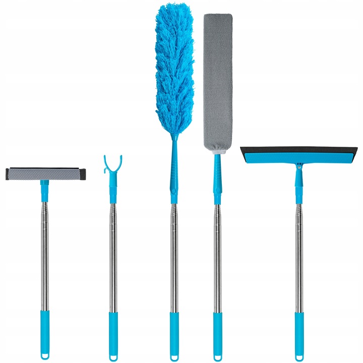 SZCZOTKA DO KURZU PAJĘCZYN TELESKOPOWA MIOTEŁKA DŁUGA 50-260CM 5w1 KOŃCÓWKI