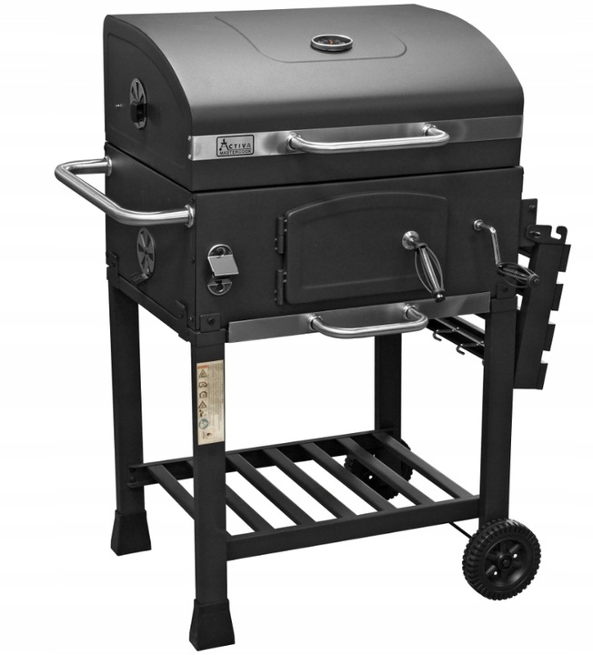 GRILL WĘGLOWY ŻELIWNY ACTIVA ANGULAR 4w1 GRATISY RUSZT ŻELIWNY DUŻY