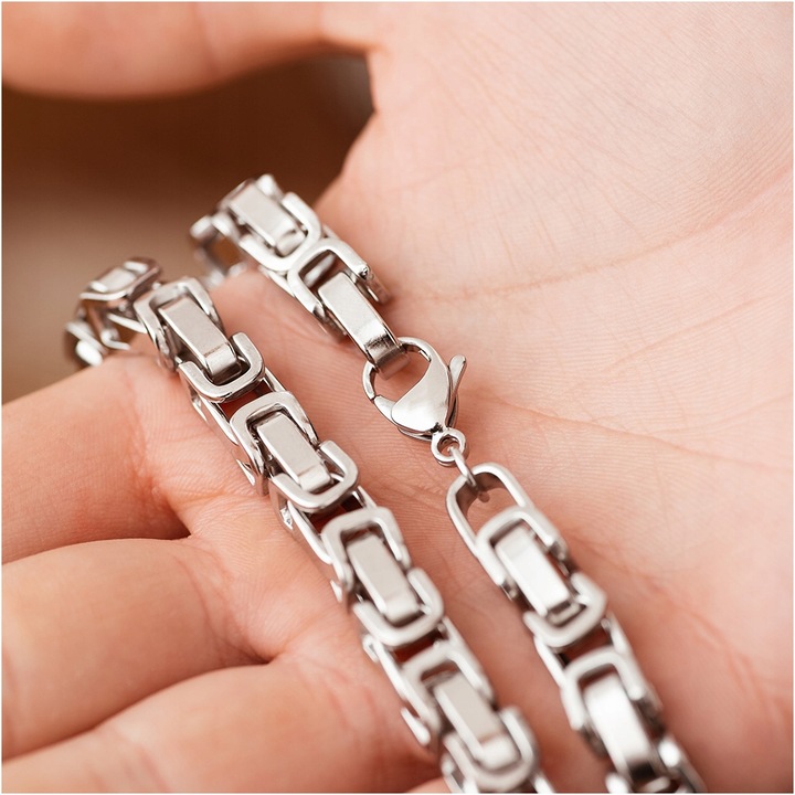 Łańcuszek męski naszyjnik splot królewski stal chirurgiczna gruby BLINGART