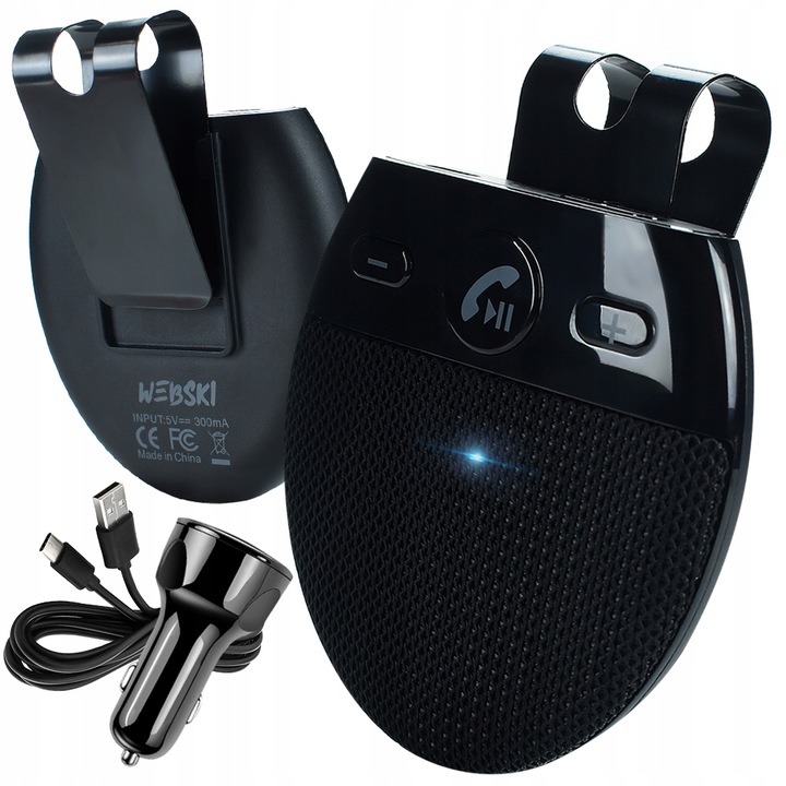 GŁOŚNOMÓWIĄCY ZESTAW BLUETOOTH DO AUTA DLA KIEROWCY DO ROZMÓW BT