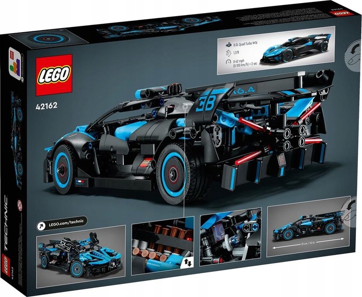 KLOCKI LEGO TECHNIC 42162 BUGATTI BOLIDE AGILE BLUE NOWE DLA DZIECI + TORBA