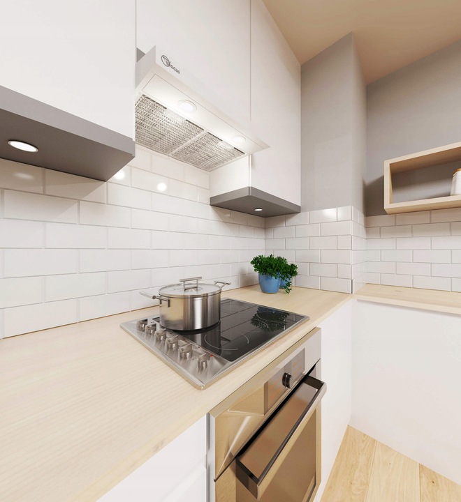 Okap kuchenny biały 50 podszafkowy wolnostojący oświetlenie led