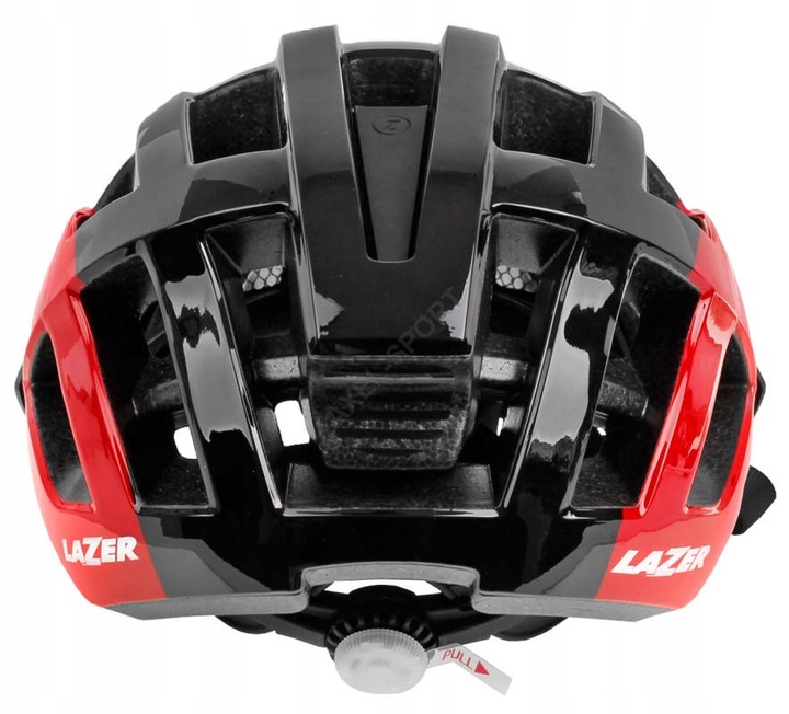 KASK ROWEROWY LAZER PETIT DLX BLACK RED 50-56 LED
