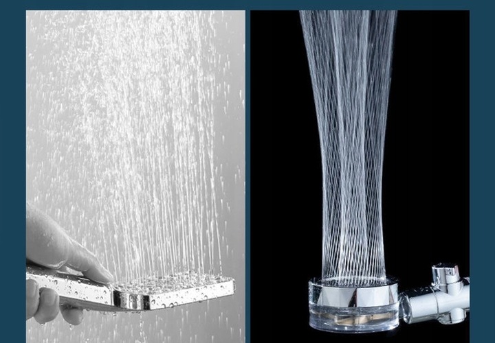 OSZCZĘDNA TURBO SŁUCHAWKA PRYSZNICOWA Z TURBINĄ WENTYLATOREM +WĄŻ+4xFILTR