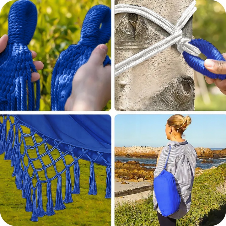 HAMAK OGRODOWY TURYSTYCZNY BOHO HUŚTAWKA MOCNY 150x190 120kg + LINKI TORBA