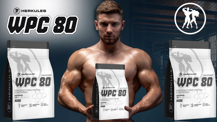 HERKULES WPC 80 900g BIAŁKO SERWATKOWE GLUTAMINA REGENERACJA WHEY PROTEIN