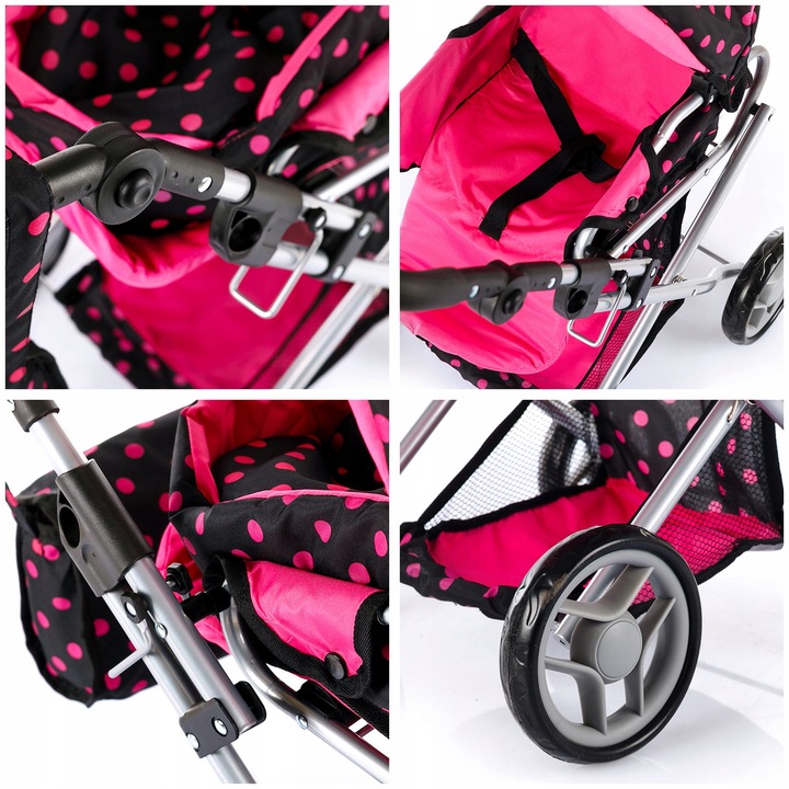 WÓZEK DLA LALEK GŁĘBOKI SPACERÓWKA GONDOLA 3w1 KINDERPLAY TORBA POŚCIEL