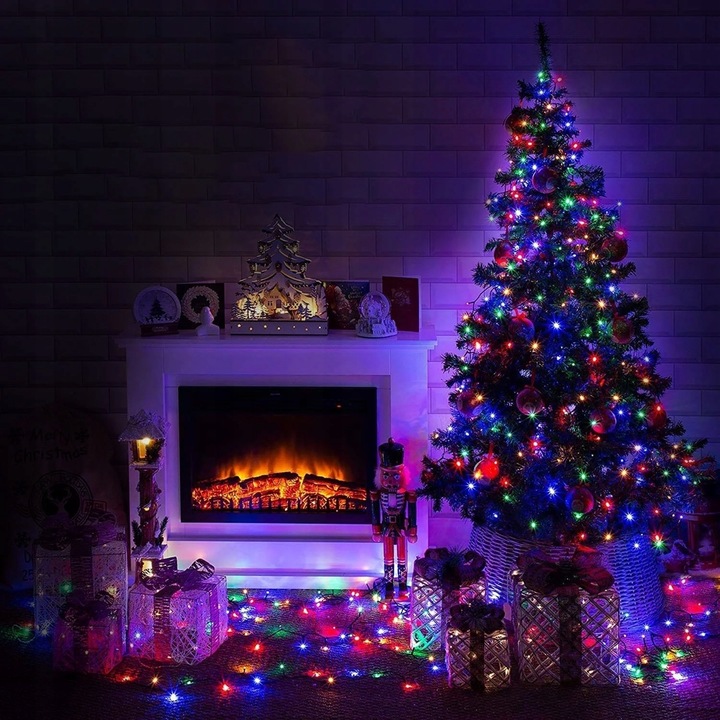 Lampki Choinkowe LED na Baterie 200 Multicolor 15 m IP44 8 Trybów