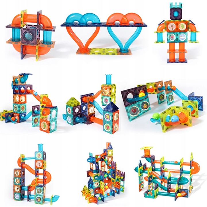 ZESTAW KREATYWNE KLOCKI MAGNETYCZNE DLA DZIECI TOR 96EL KULODROM PREZENT